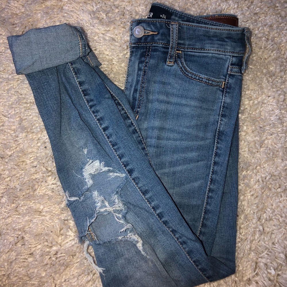 High rise crop Hollister jeans